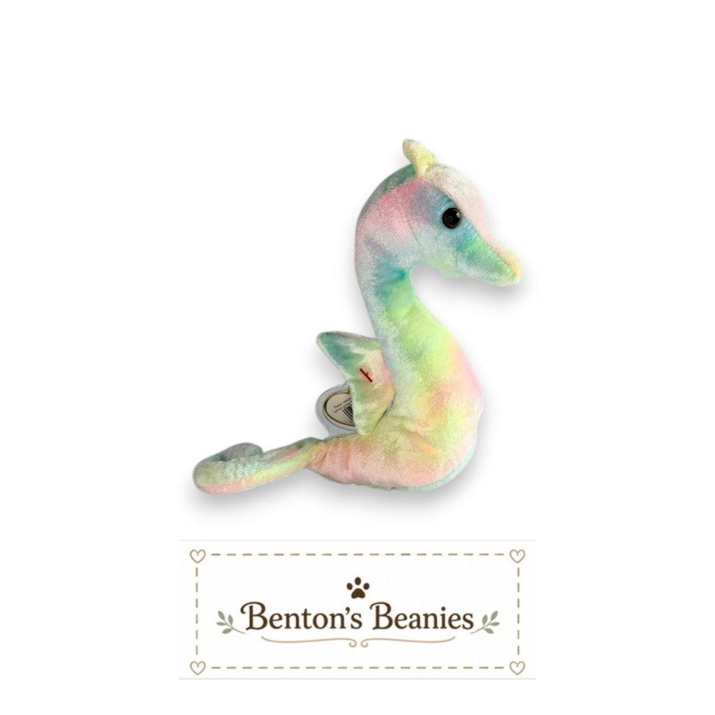Neon the Seahorse TY Beanie Baby | Mint Heart & Tush Tag
