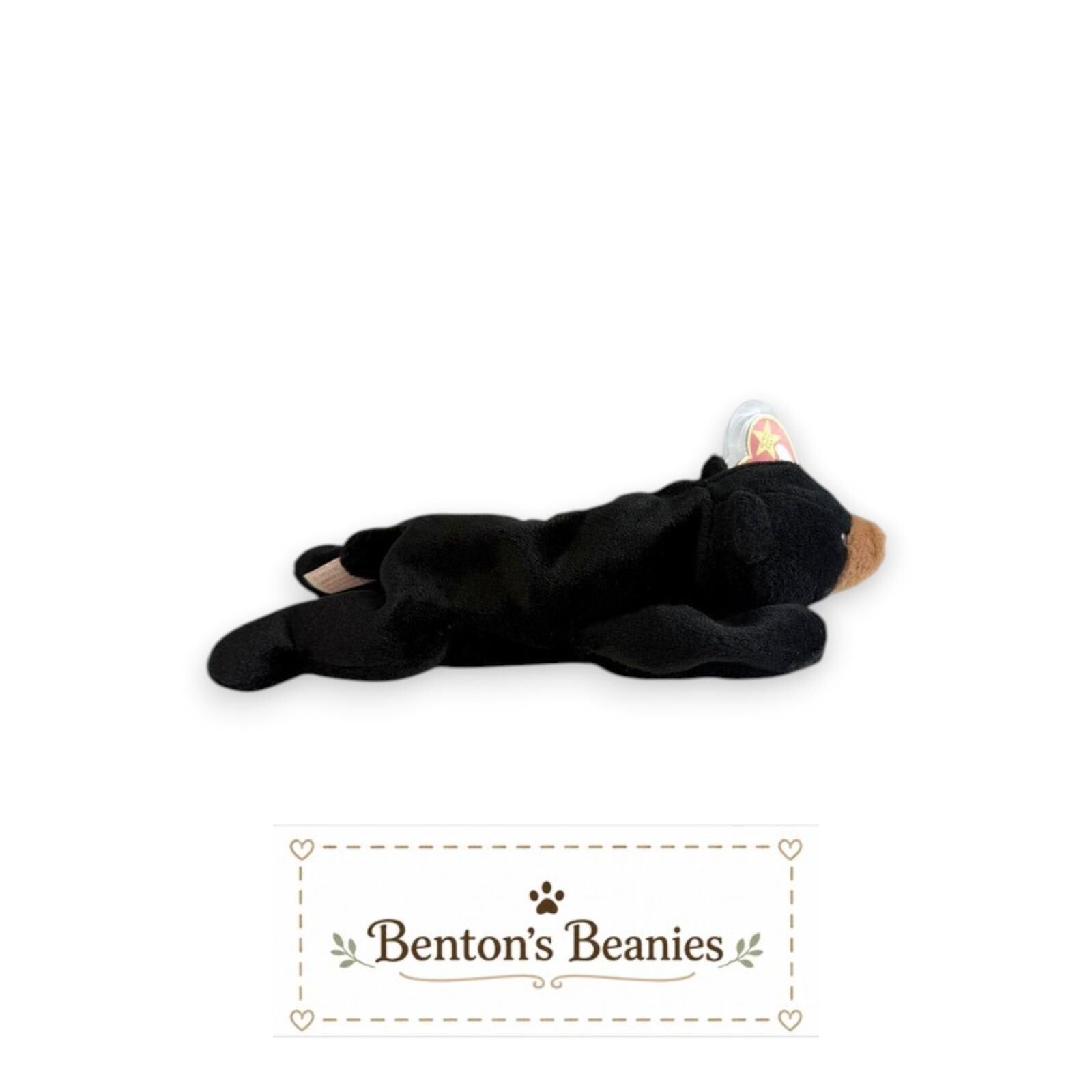 Blackie the Bear TY Beanie Baby | Mint Heart & Tush Tag