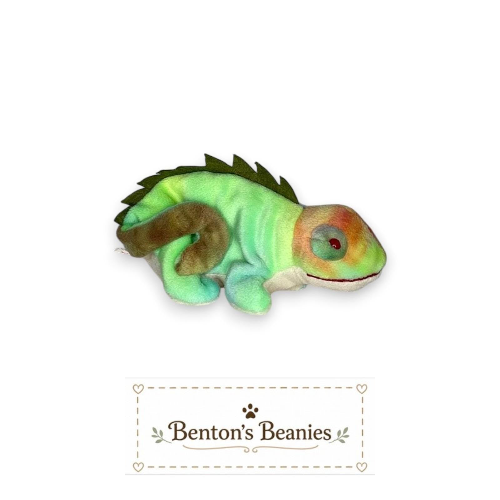 Iggy the Chameleon TY Beanie Baby | Mint Heart & Tush Tag