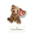 Pecan the Bear TY Beanie Baby | Mint Heart & Tush Tag