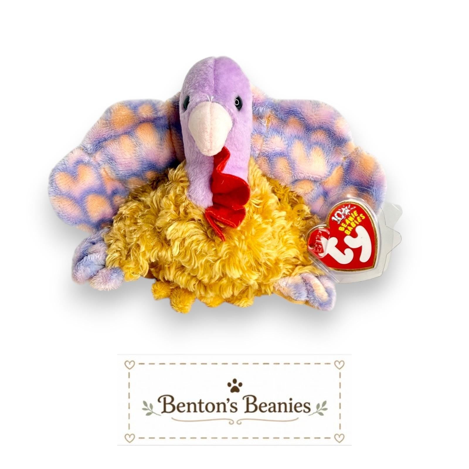Tommy the Turkey Ty Beanie Baby | Harvest Feathered Friend | Mint Heart Tag
