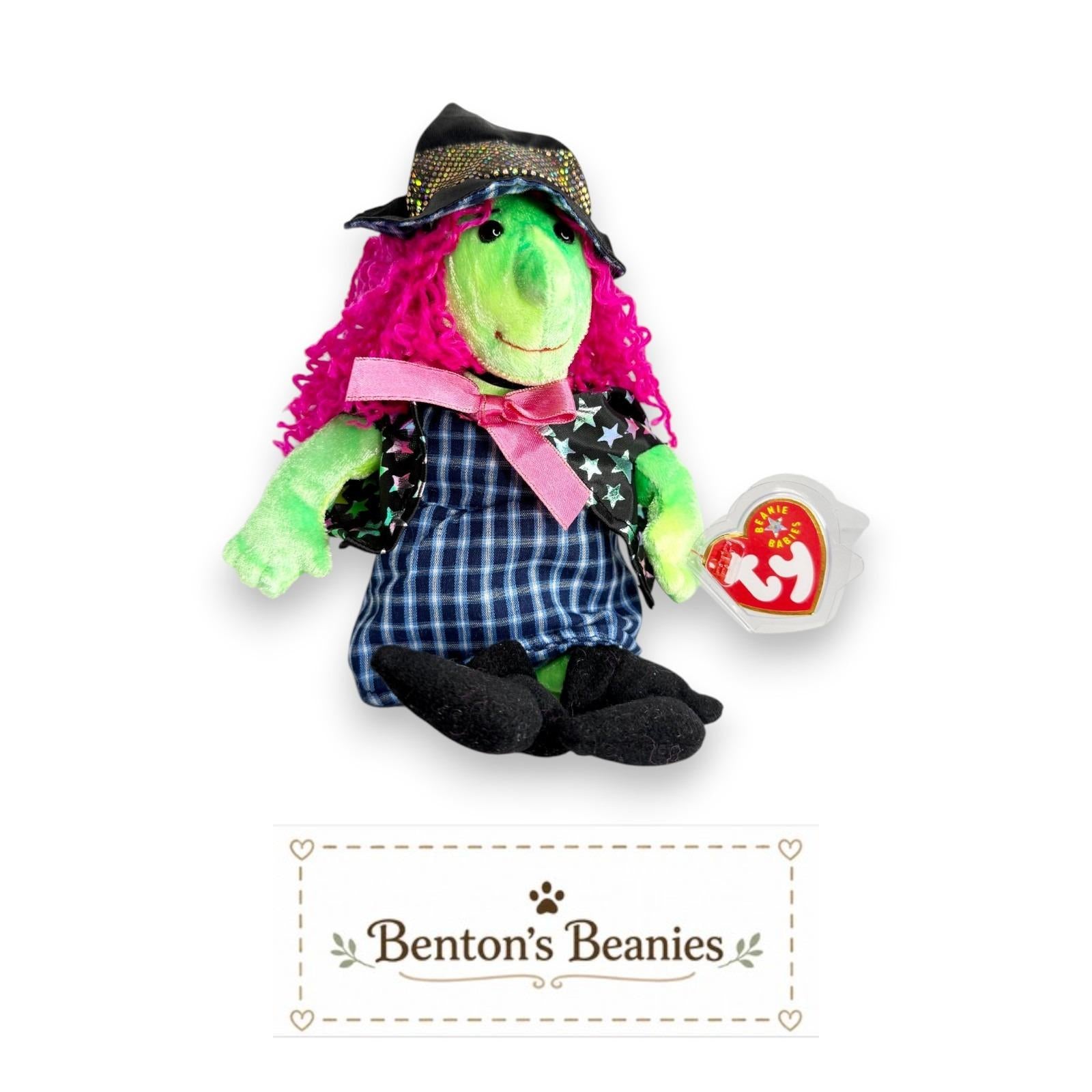 Scary the Witch Ty Beanie Baby | Spellbound Storyteller | Mint Heart Tag