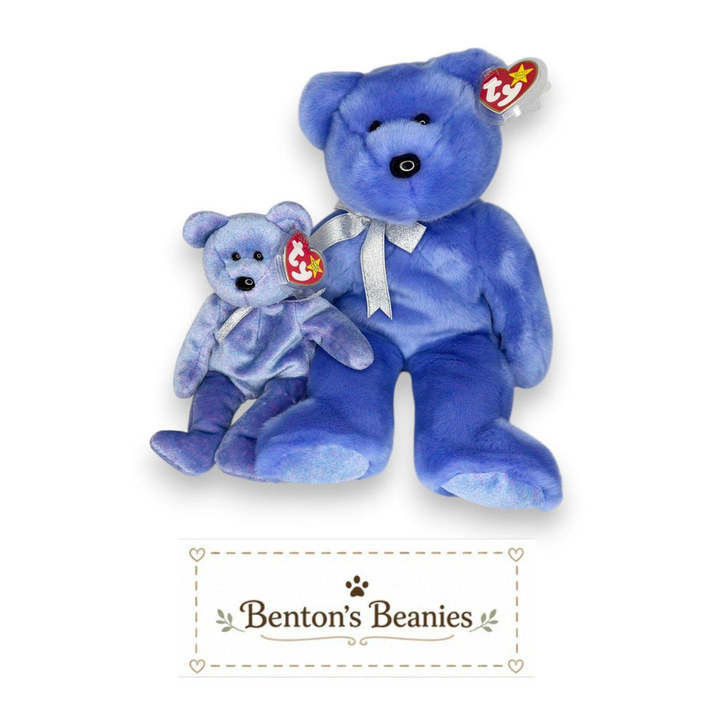 Clubby II Ty Beanie & Buddy Set | Winter Sky Companion | Mint Heart Tags