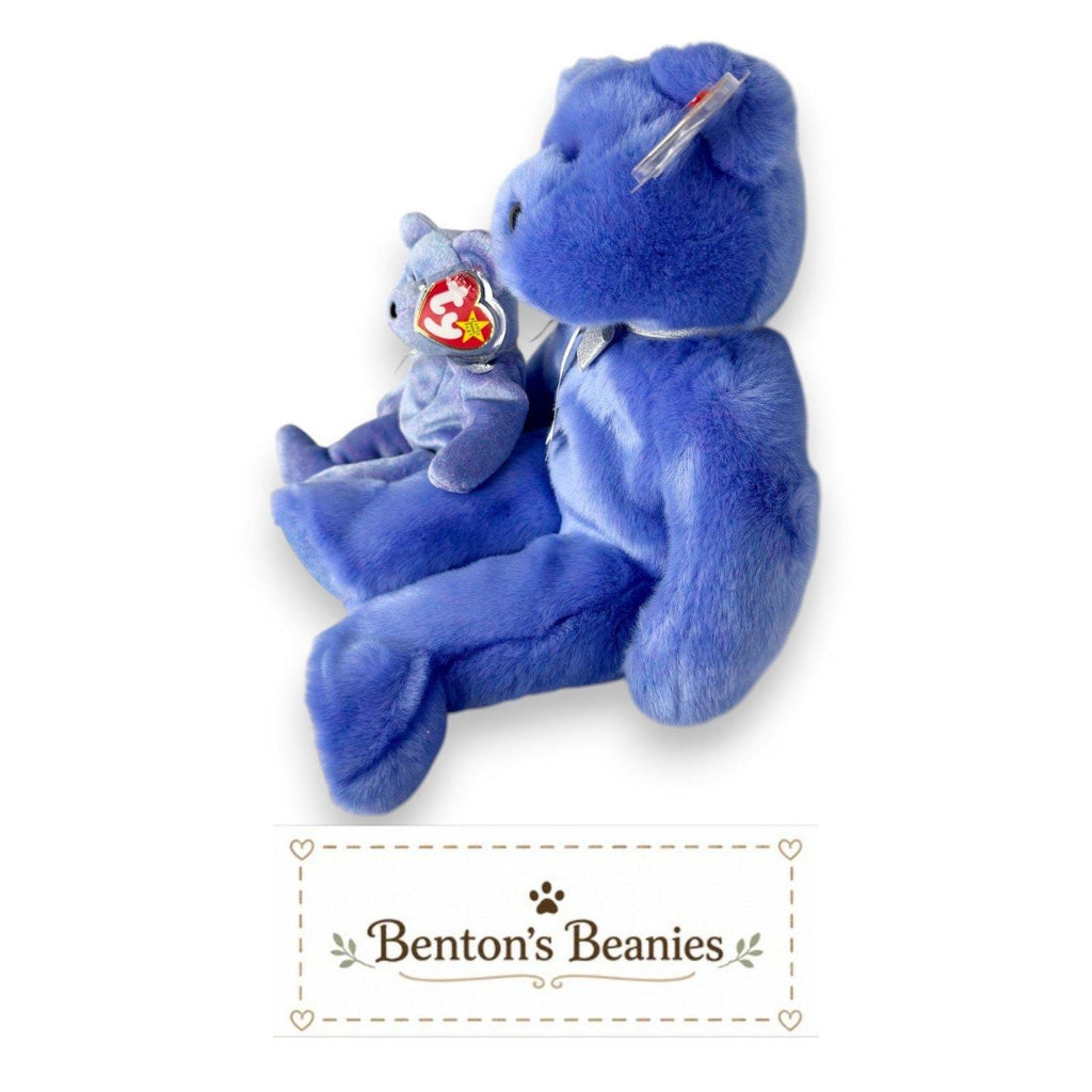 Clubby II Ty Beanie & Buddy Set | Winter Sky Companion | Mint Heart Tags