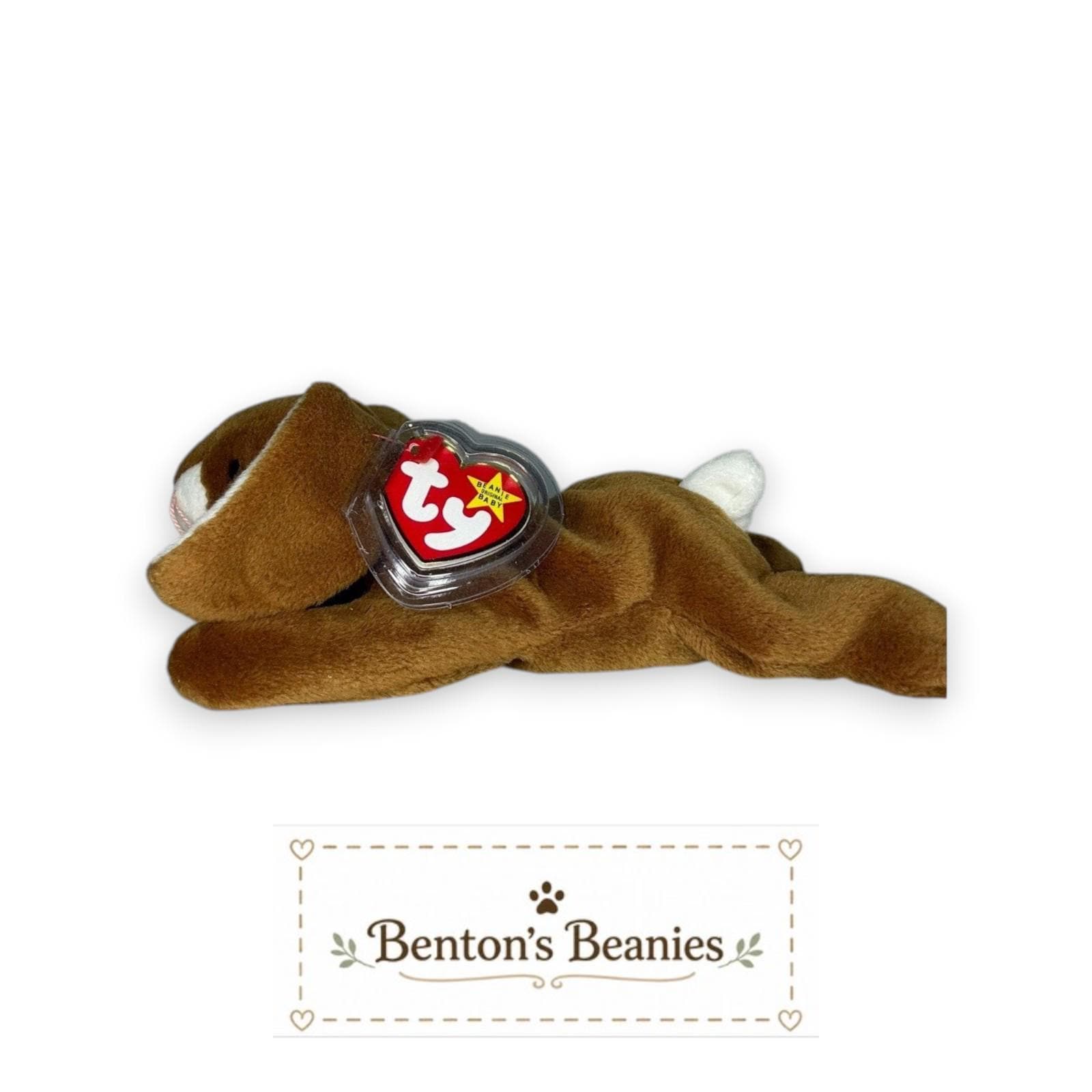 Ears the Rabbit TY Beanie Baby | Mint Heart & Tush Tag