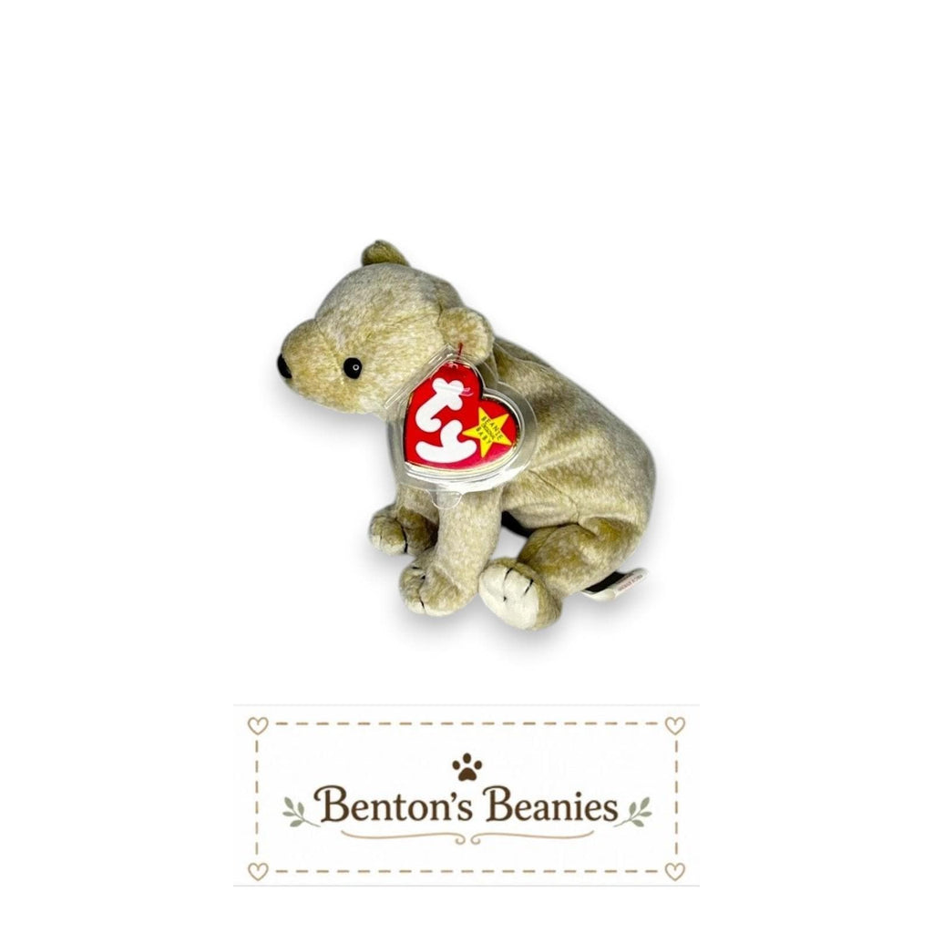 Almond the Bear TY Beanie Baby | Mint Heart & Tush Tag