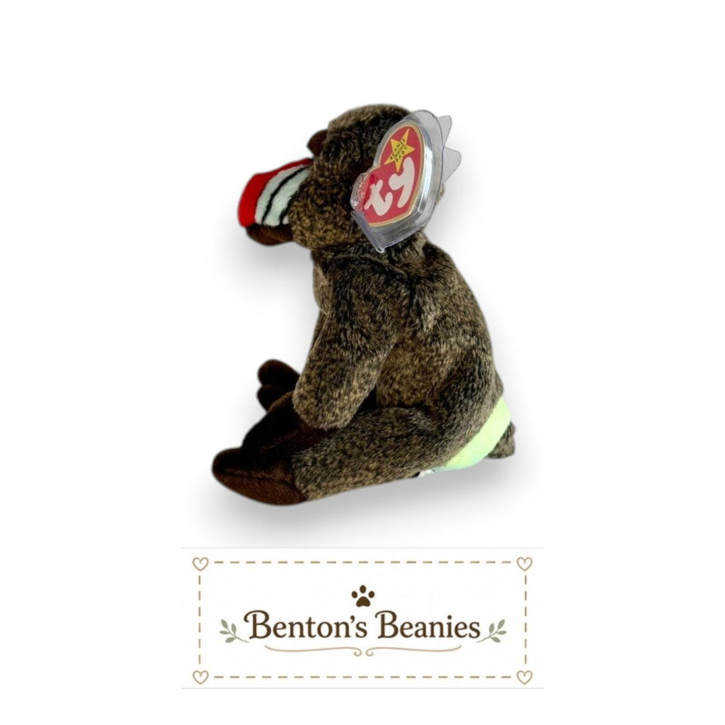 Cheeks the Baboon TY Beanie Baby | Mint Heart & Tush Tag