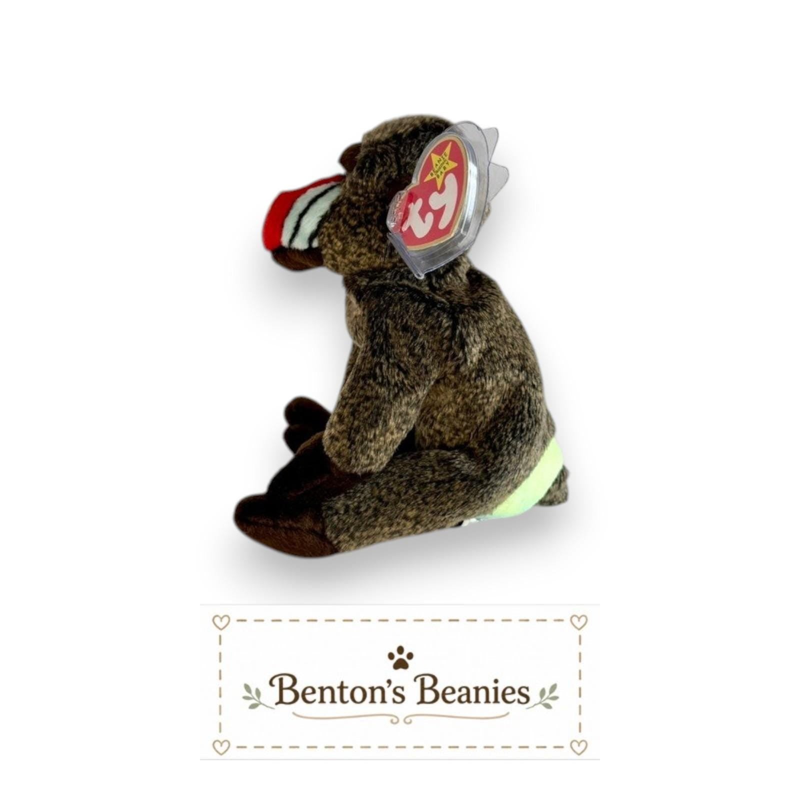Cheeks the Baboon TY Beanie Baby | Mint Heart & Tush Tag