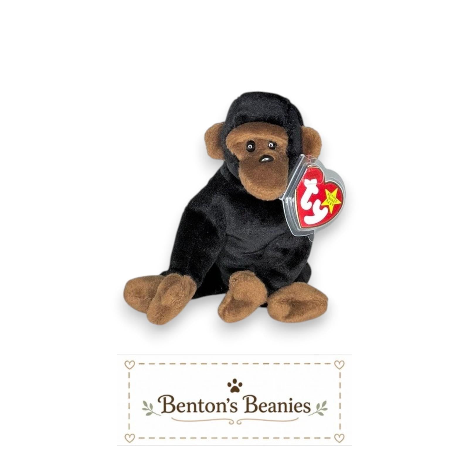 Congo the Gorilla TY Beanie Baby | Mint Heart/Tush Tag