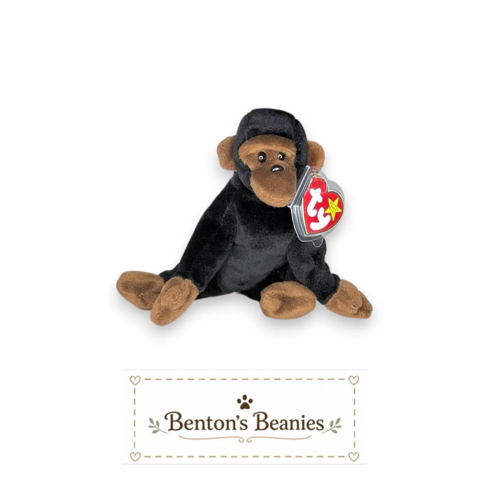Congo the Gorilla TY Beanie Baby | Mint Heart/Tush Tag