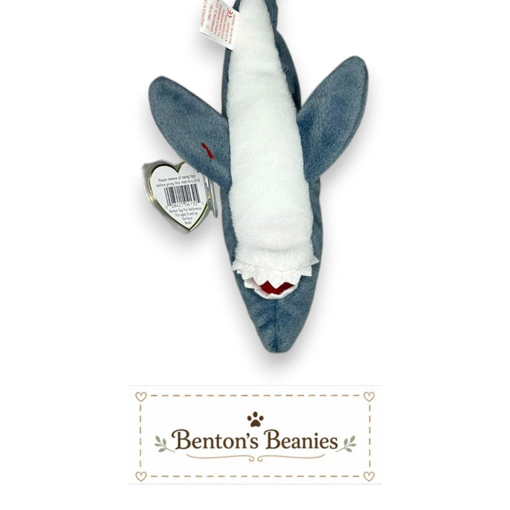 Crunch the Shark TY Beanie Baby | Mint Heart & Tush Tag