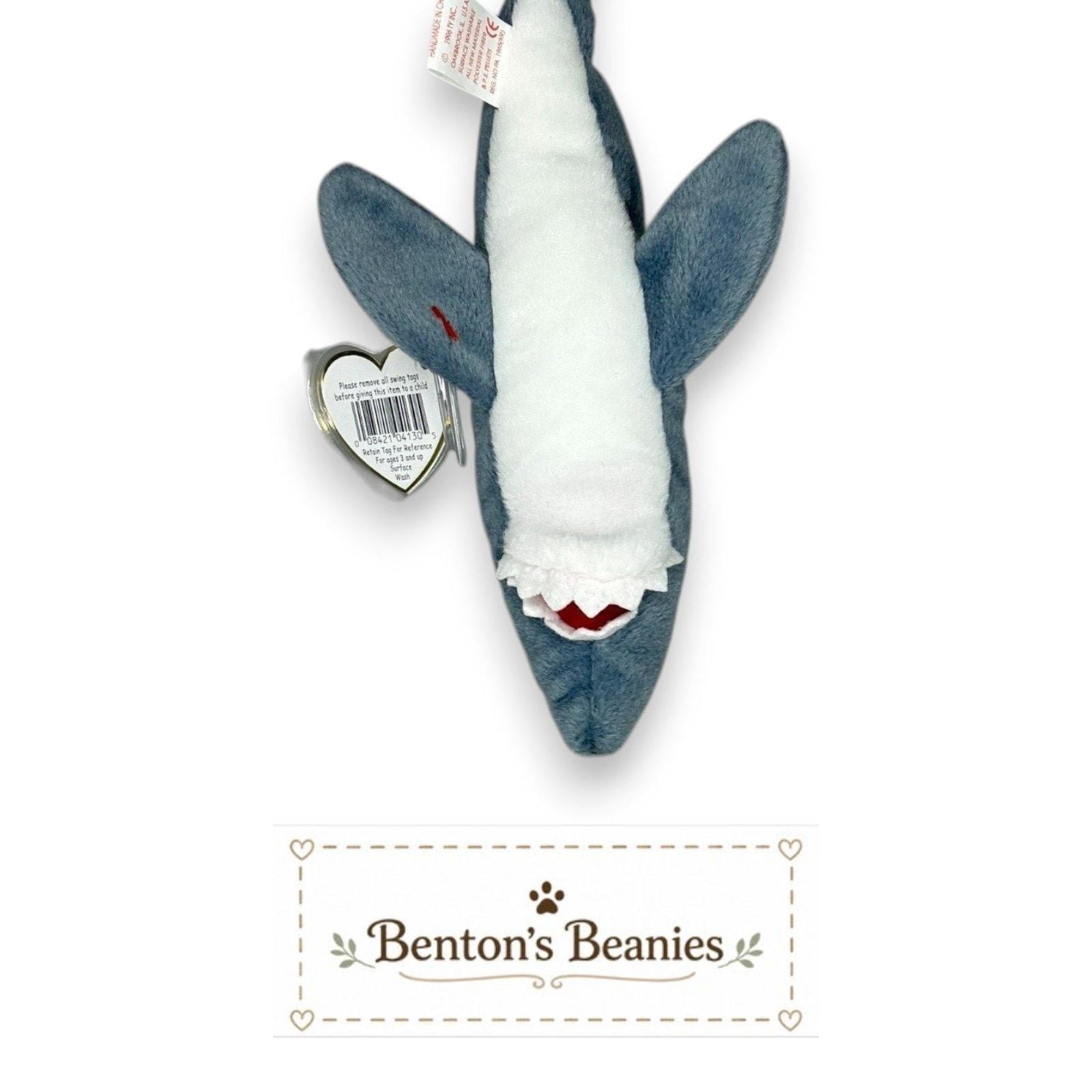 Crunch the Shark TY Beanie Baby | Mint Heart & Tush Tag