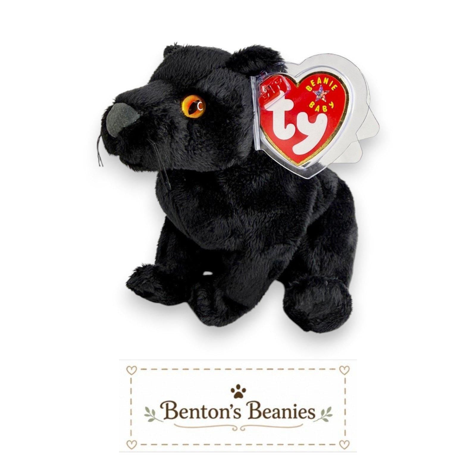 Midnight the Panther Ty Beanie Baby | Dark Forest Prowler | Mint Heart Tag