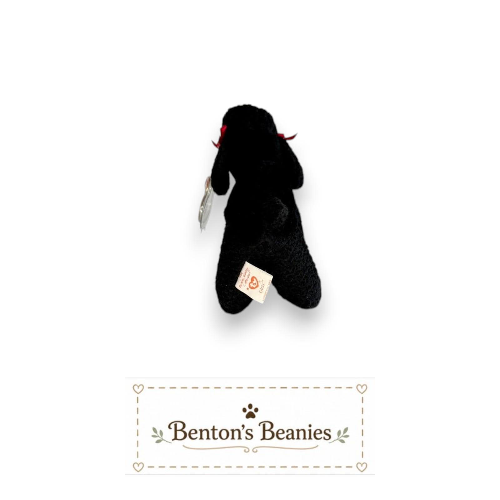 Gigi the Black Poodle TY Beanie Baby | Mint Heart/Tush Tag