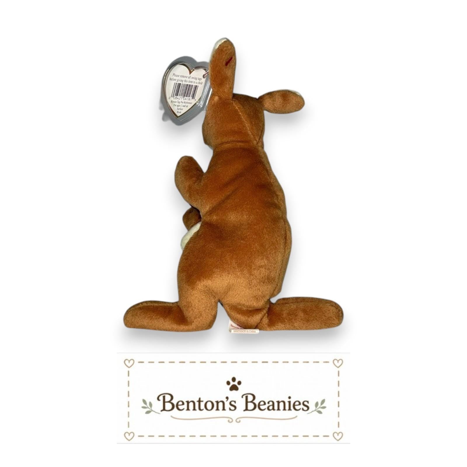 Pouch the Kangaroo TY Beanie Baby | Mint Heart & Tush Tag