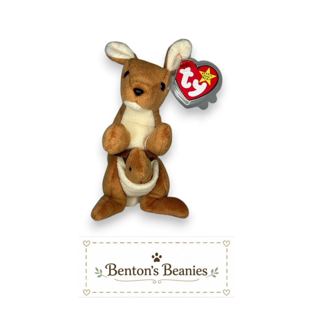 Pouch the Kangaroo TY Beanie Baby | Mint Heart & Tush Tag