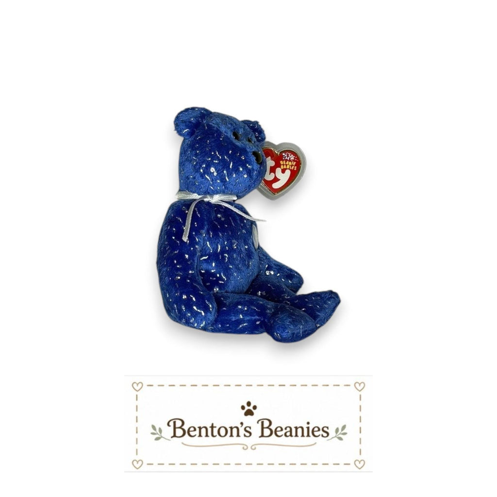 Decade the Bear Blue TY Beanie Baby | Mint Heart/Tush Tag