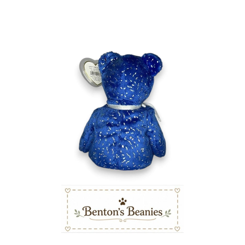 Decade the Bear Blue TY Beanie Baby | Mint Heart/Tush Tag