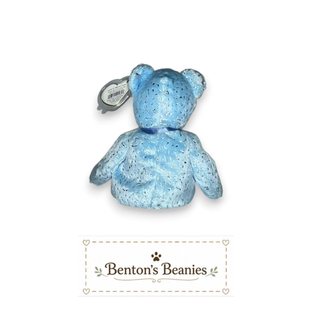 Decade the Bear Light Blue TY Beanie Baby | Mint Heart/Tush Tag
