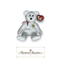 Decade the Bear White TY Beanie Baby | Mint Heart/Tush Tag