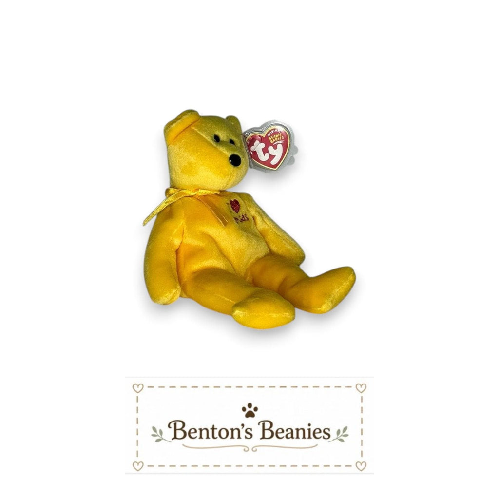 Kansas the Bear TY Beanie Baby | Mint Heart and Tush Tag