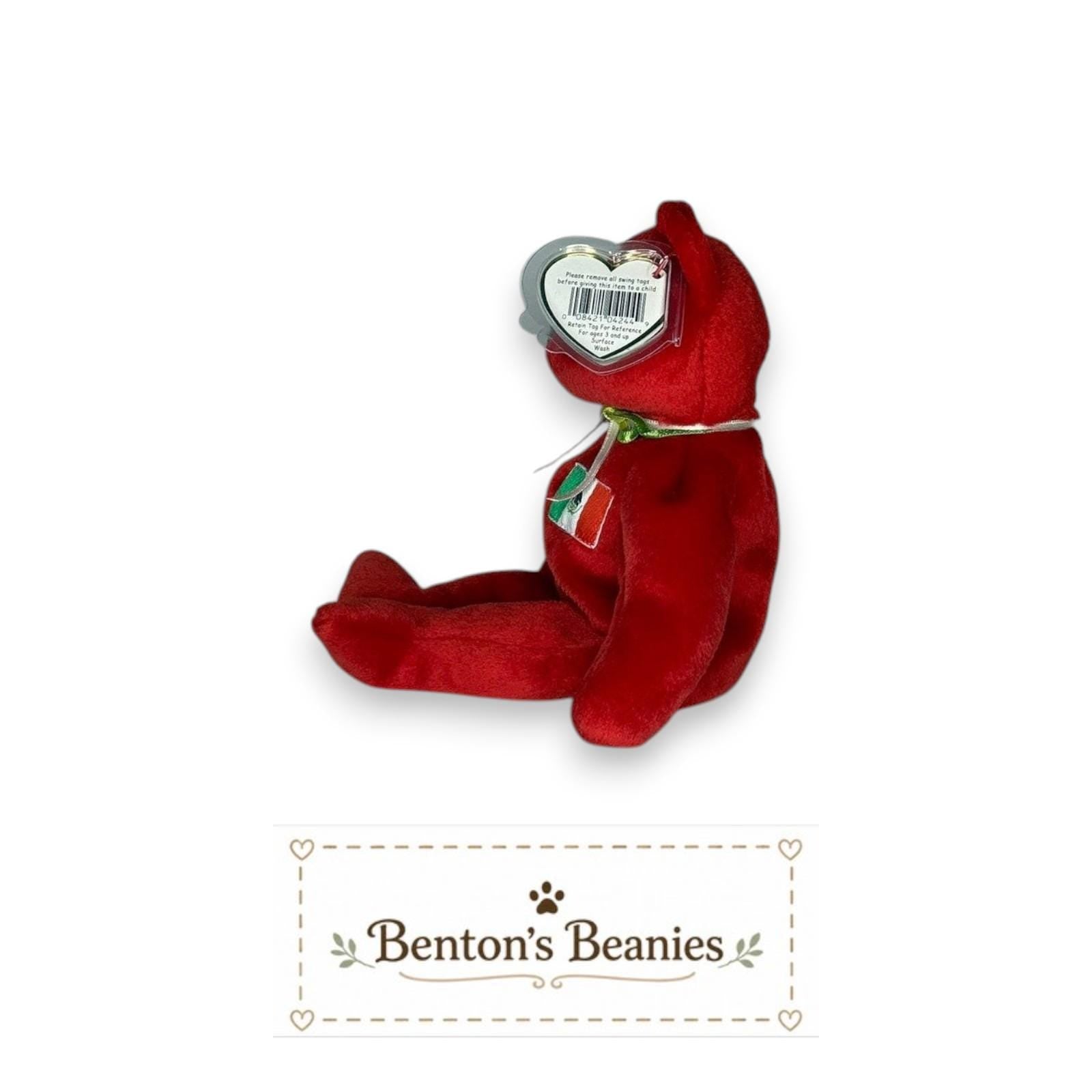 Osito the Bear TY Beanie Baby | Mint Heart/Tush Tag