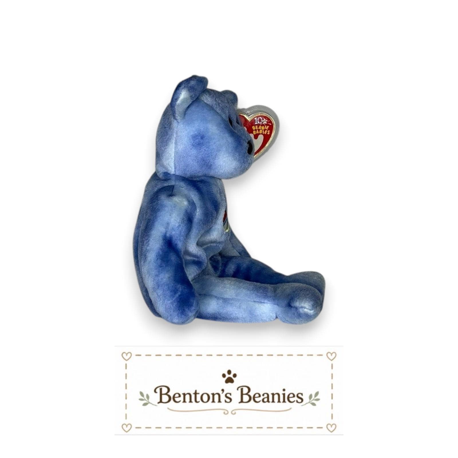 Peace Symbol the Bear TY Beanie Baby | Mint Heart/Tush Tag