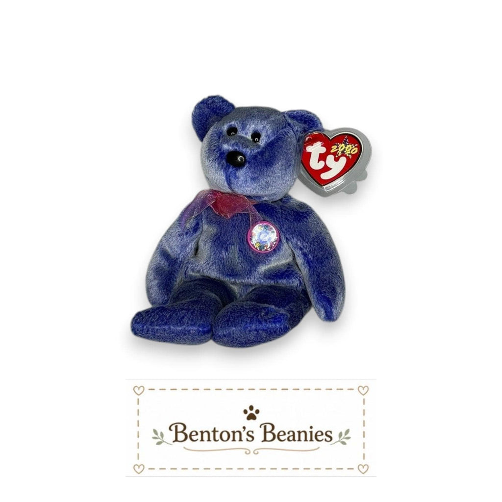 Periwinkle the Bear TY Beanie Baby | Mint Heart/Tush Tag
