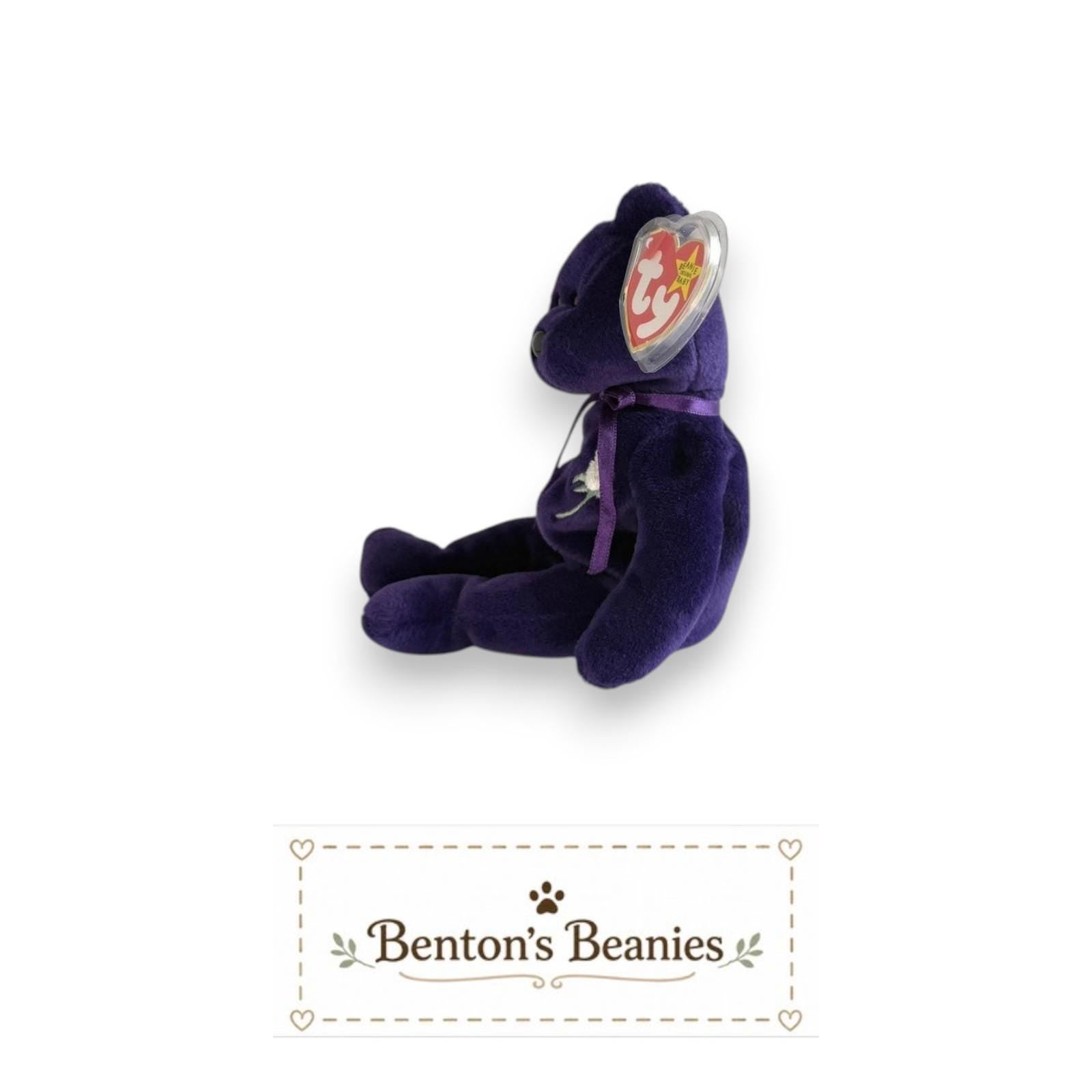 Princess the Bear TY Beanie Baby | Mint Heart & Tush Tag