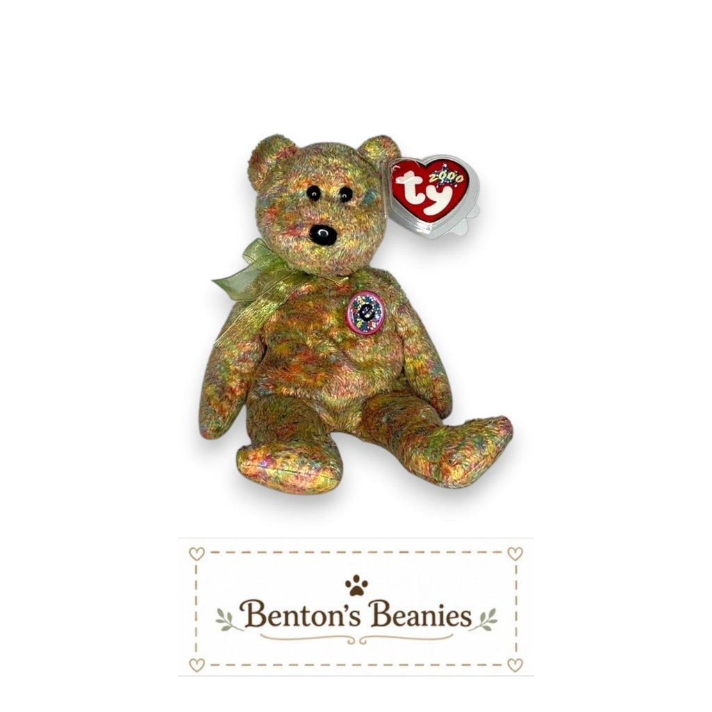 Speckles the Bear TY Beanie Baby | Mint Heart & Tush Tag