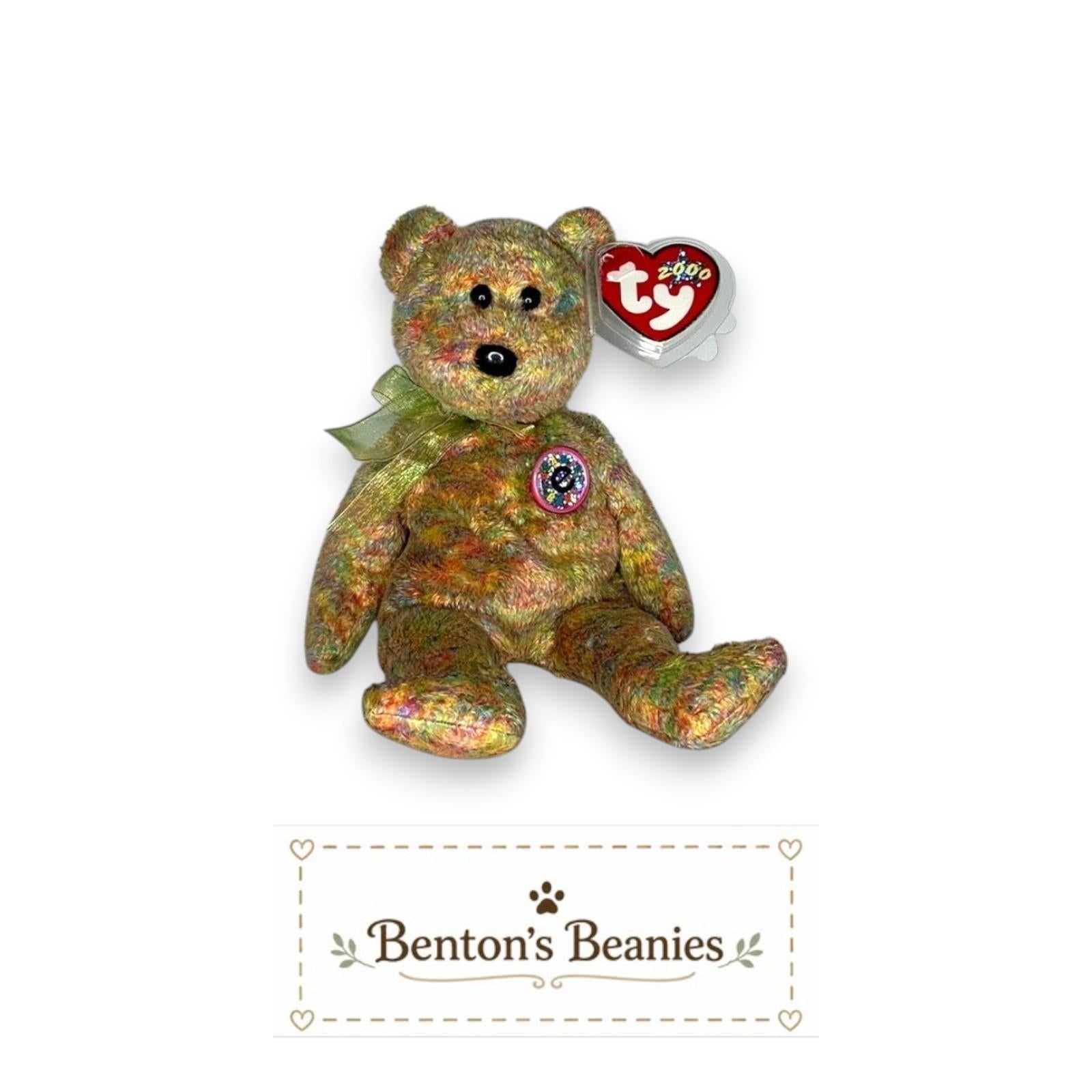 Speckles the Bear TY Beanie Baby | Mint Heart & Tush Tag