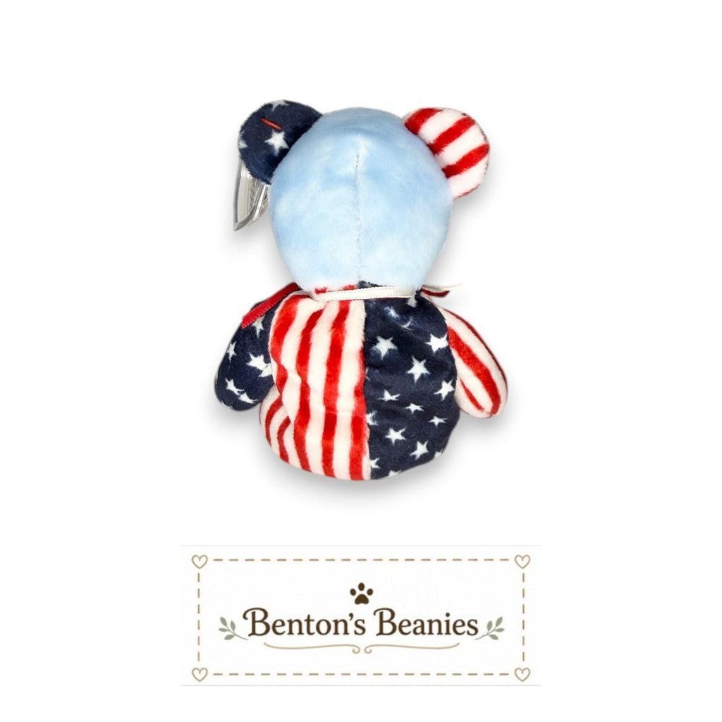 Spangle the Blue Bear TY Beanie Baby | Mint Heart & Tush Tag