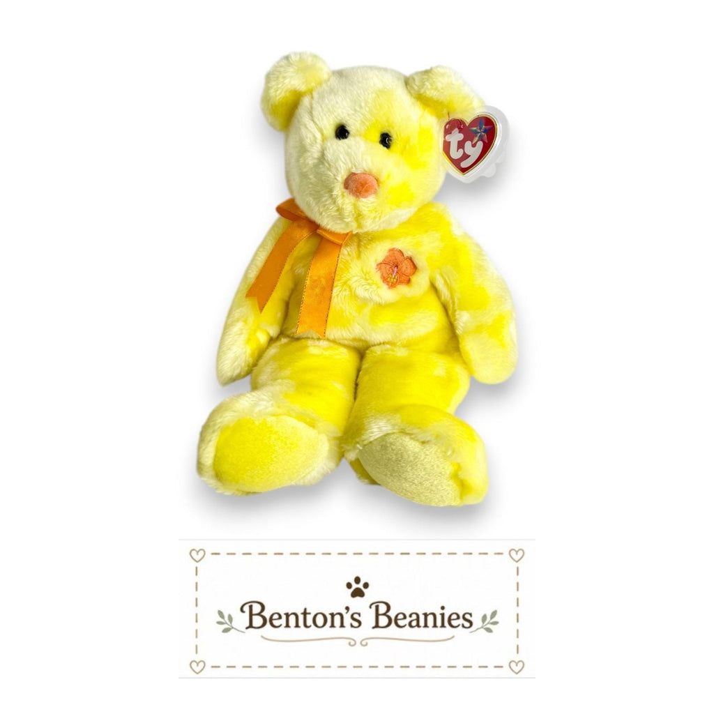 Bunga Raya the Bear Ty Beanie Buddy | Blooming Beauty | Mint Heart Tag