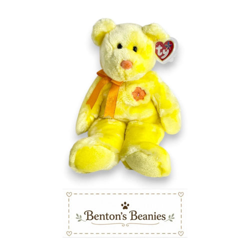 Bunga Raya the Bear Ty Beanie Buddy | Blooming Beauty | Mint Heart Tag