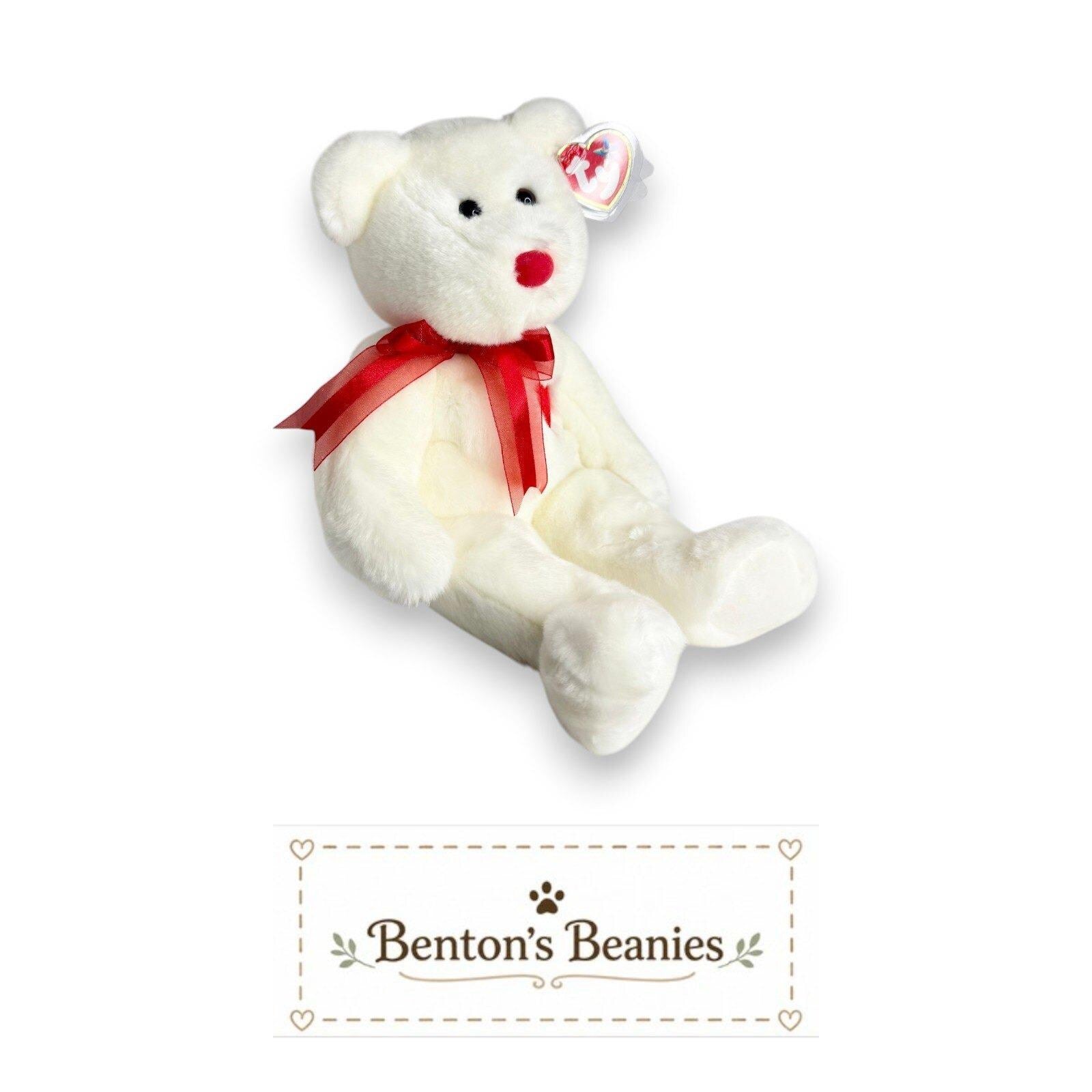 Valentino the Bear Ty Beanie Buddy | Heartfelt Friend | Mint Heart Tag