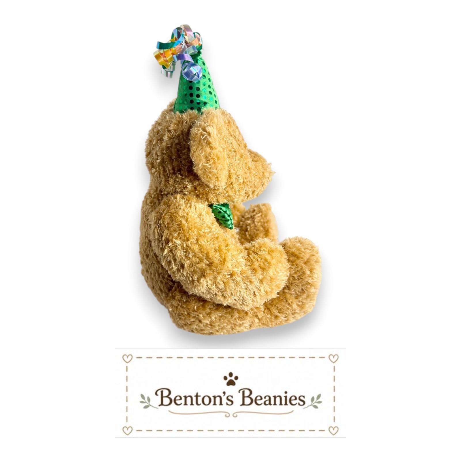 Happy Birthday Bear Ty Beanie Buddy | Green Birthday Cheer | Mint Heart Tag