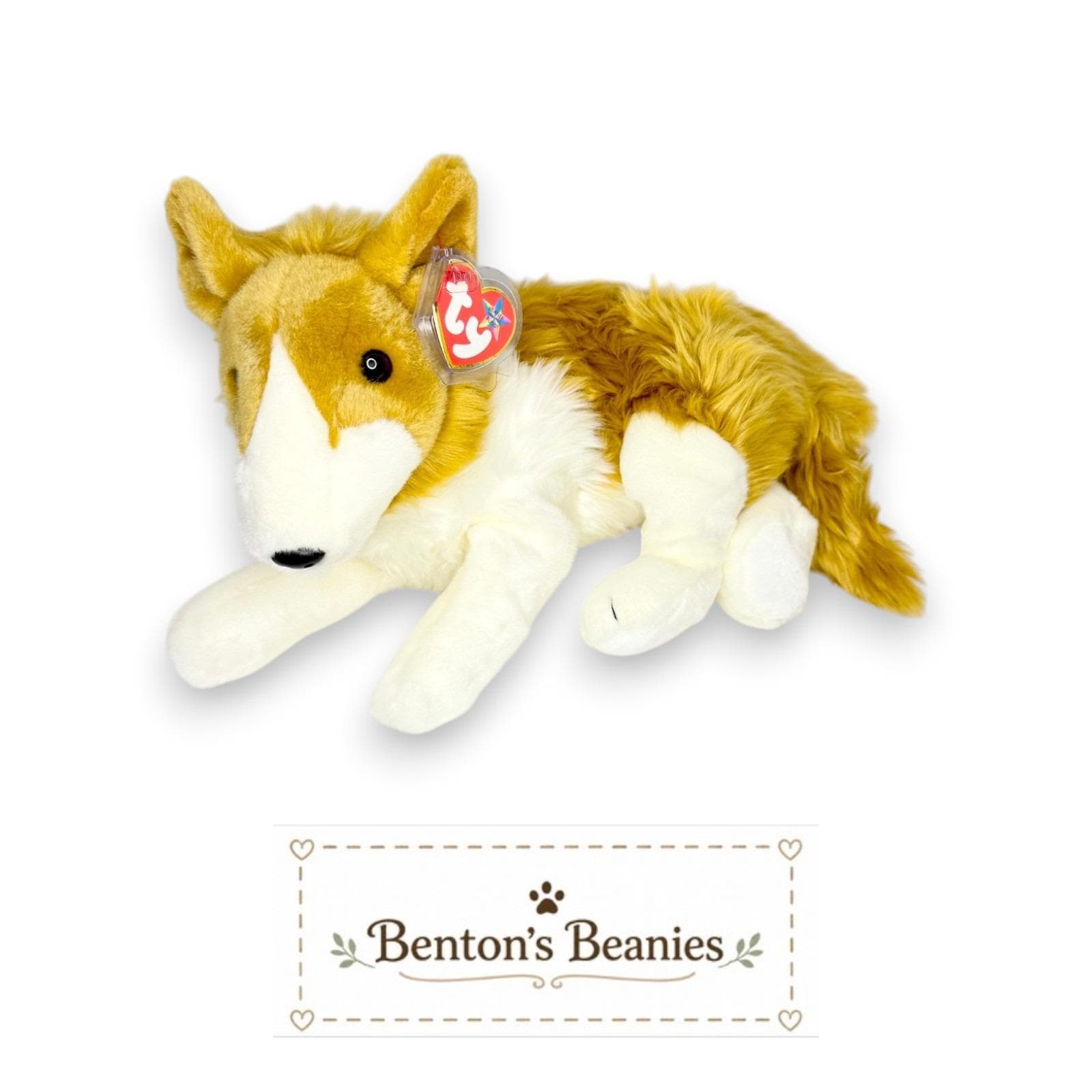 Cassie the Collie Ty Beanie Buddy | Faithful Friend | Mint Heart Tag