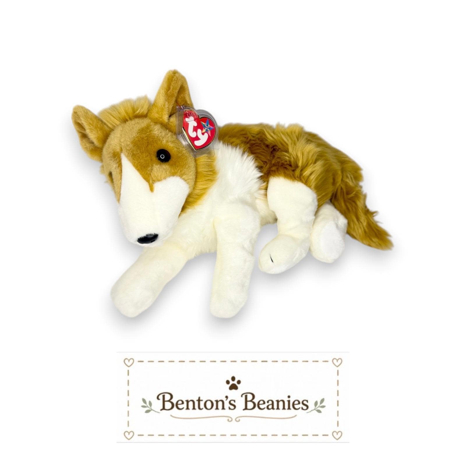 Cassie the Collie Ty Beanie Buddy | Faithful Friend | Mint Heart Tag