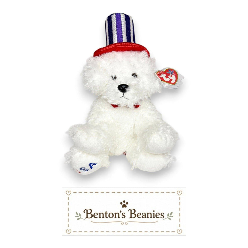 First Dog Ty Beanie Buddy | Presidential Patriotic Pup | Mint Heart Tag