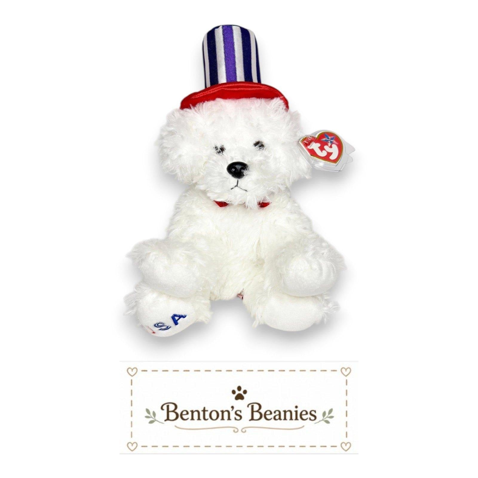 First Dog Ty Beanie Buddy | Presidential Patriotic Pup | Mint Heart Tag