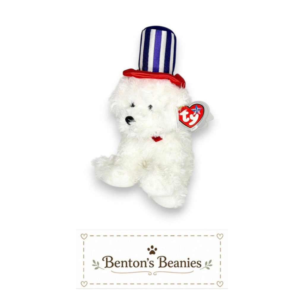 First Dog Ty Beanie Buddy | Presidential Patriotic Pup | Mint Heart Tag