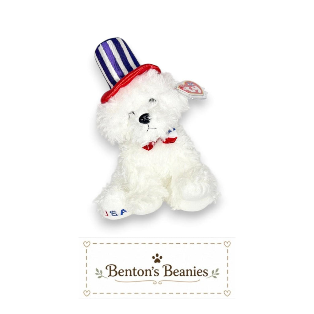 First Dog Ty Beanie Buddy | Presidential Patriotic Pup | Mint Heart Tag