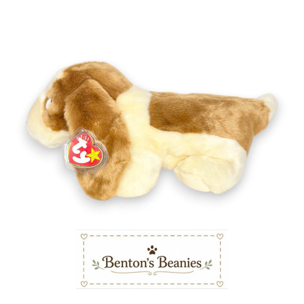 Tracker the Dog Ty Beanie Buddy | Long-Eared Loyalist | Mint Heart Tag