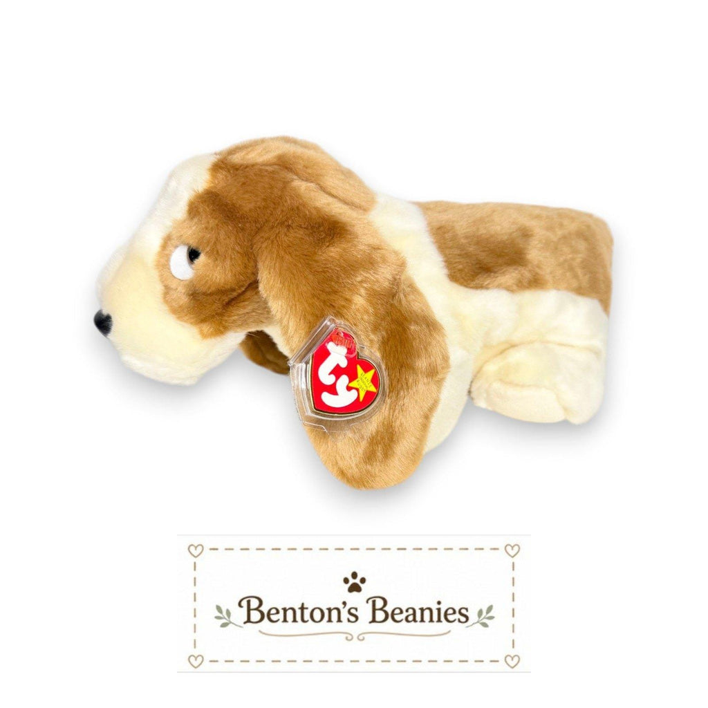Tracker the Dog Ty Beanie Buddy | Long-Eared Loyalist | Mint Heart Tag