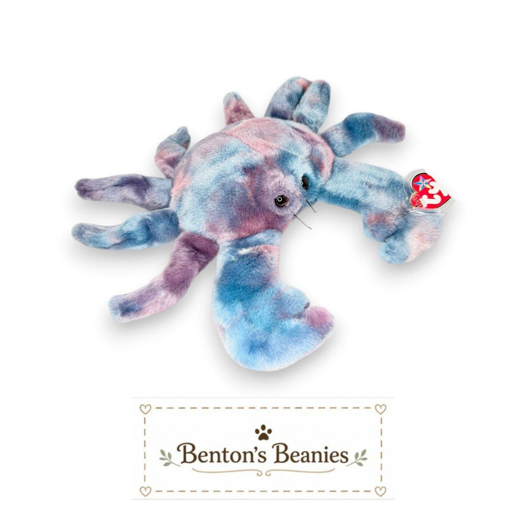 Digger the Crab Ty Beanie Buddy | Tie-Dye Tide Crawler | Mint Heart Tag