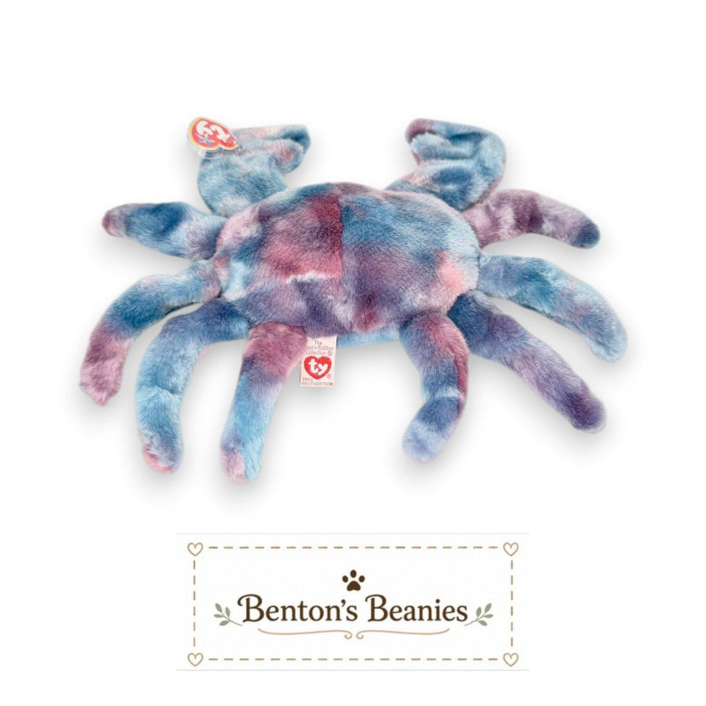 Digger the Crab Ty Beanie Buddy | Tie-Dye Tide Crawler | Mint Heart Tag