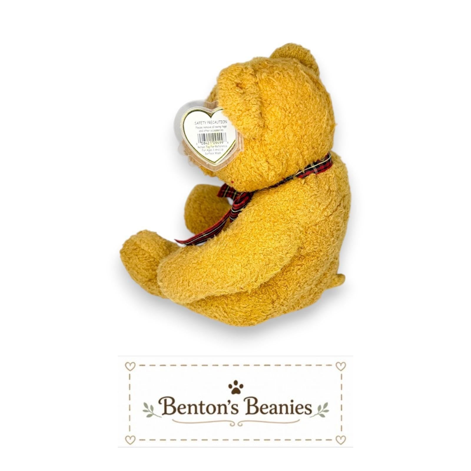 Woody the Bear Ty Beanie Buddy | Golden Teddy Treasure | Mint Heart Tag