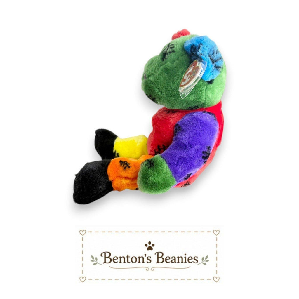 Frankenteddy Ty Beanie Buddy | Monster Mash Buddy | Mint Heart Tag