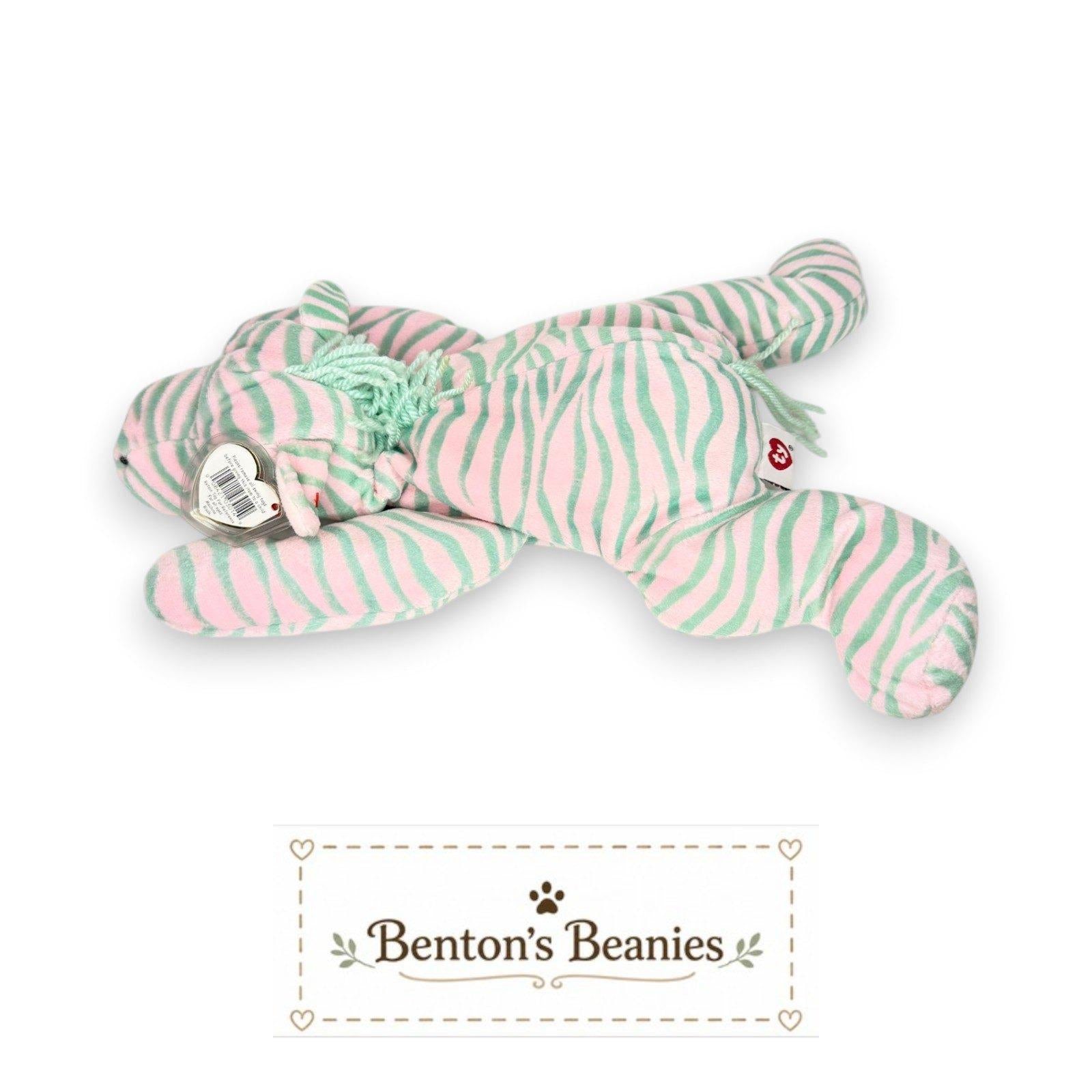 Zulu the Zebra Ty Pillow Pal | Safari Dreamer | Mint Heart Tag
