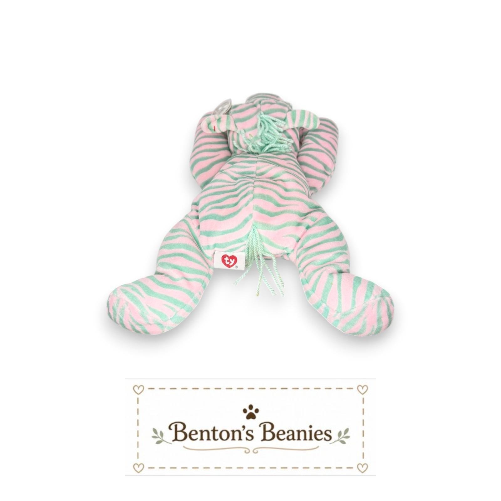 Zulu the Zebra Ty Pillow Pal | Safari Dreamer | Mint Heart Tag